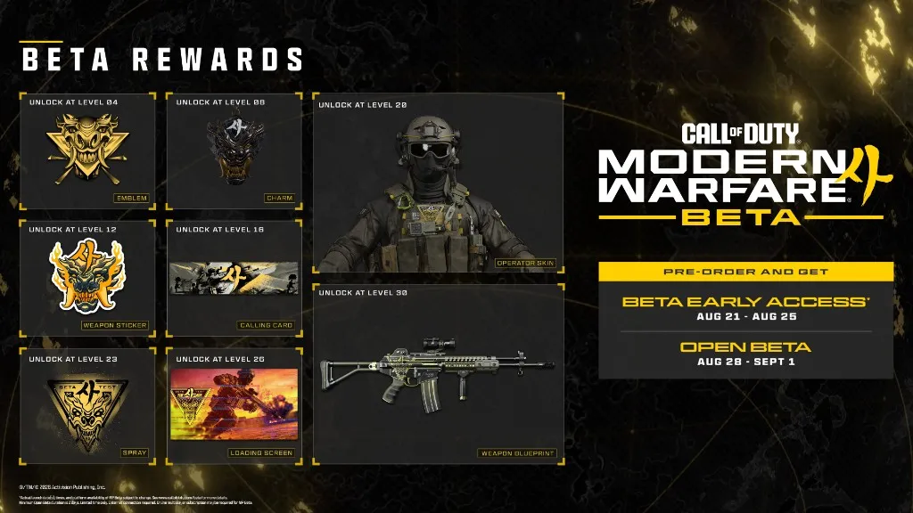 Modern Warfare 4 beta rewards track artwork