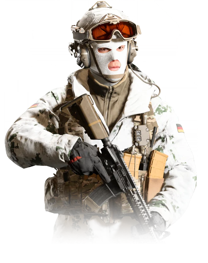 MILSIM KSK Arctic operator portrait from Modern Warfare 4